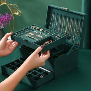 FDYJE 3 Tier Jewelry Storage Box, Ring, Earring, Necklace, Bracelet Storage Box