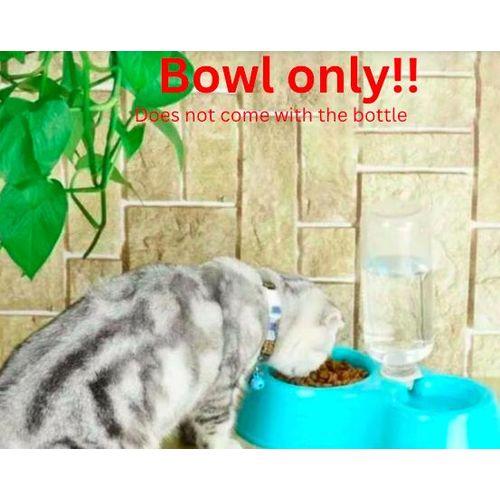 Dog Cat Food Dish + Drinking Water Double Bowls With Automatic Water Dispenser
