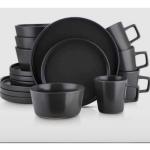 16 PIECES CERAMIC DINNER SET Breakable Ceramic Set - black