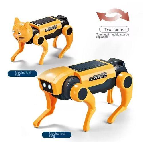 2 In 1 Solar Robot Dog Puppy Cat Science Technological Gadgets Kit for Kids