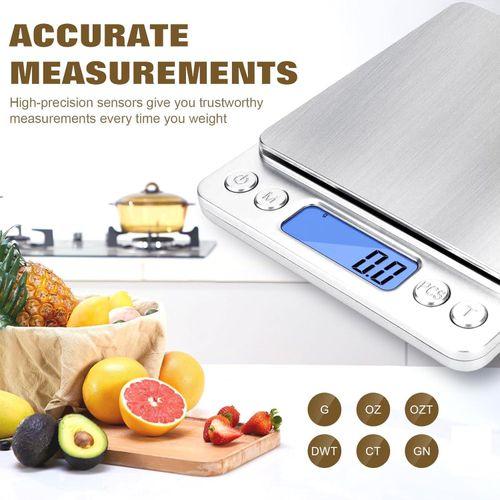 CYFAZA Rechargeable Digital Food Scale with Gram and Ounce, Measuring Range 0.1g/3kg for Food, Baking, Cooking